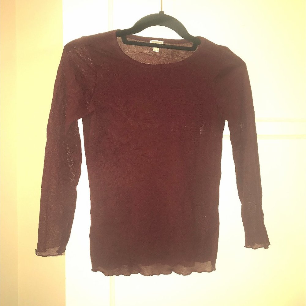 Etam sheer maroon top